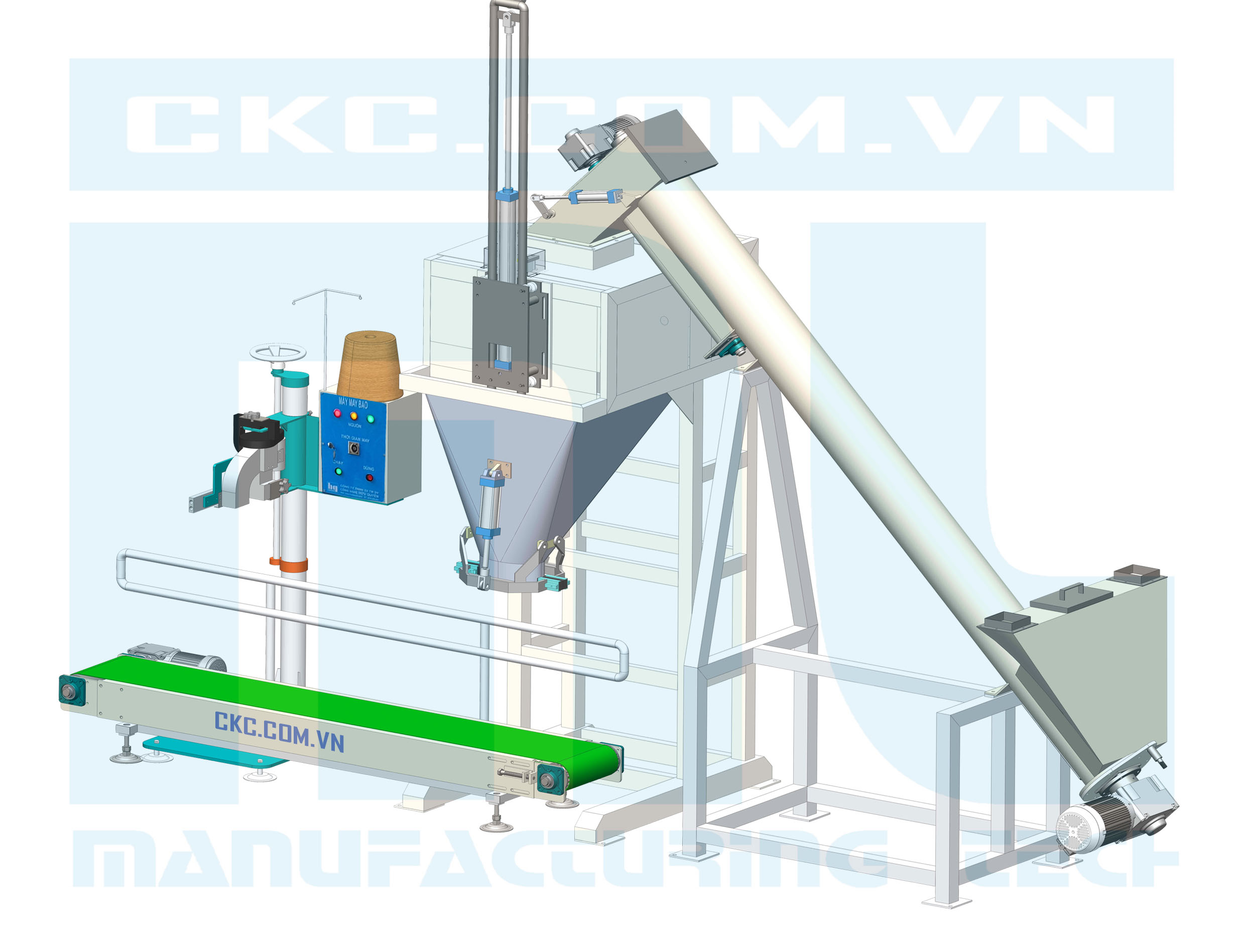 Mô hình cân đóng bao bột sơn bột trét tường bột cao lanh khoáng sản