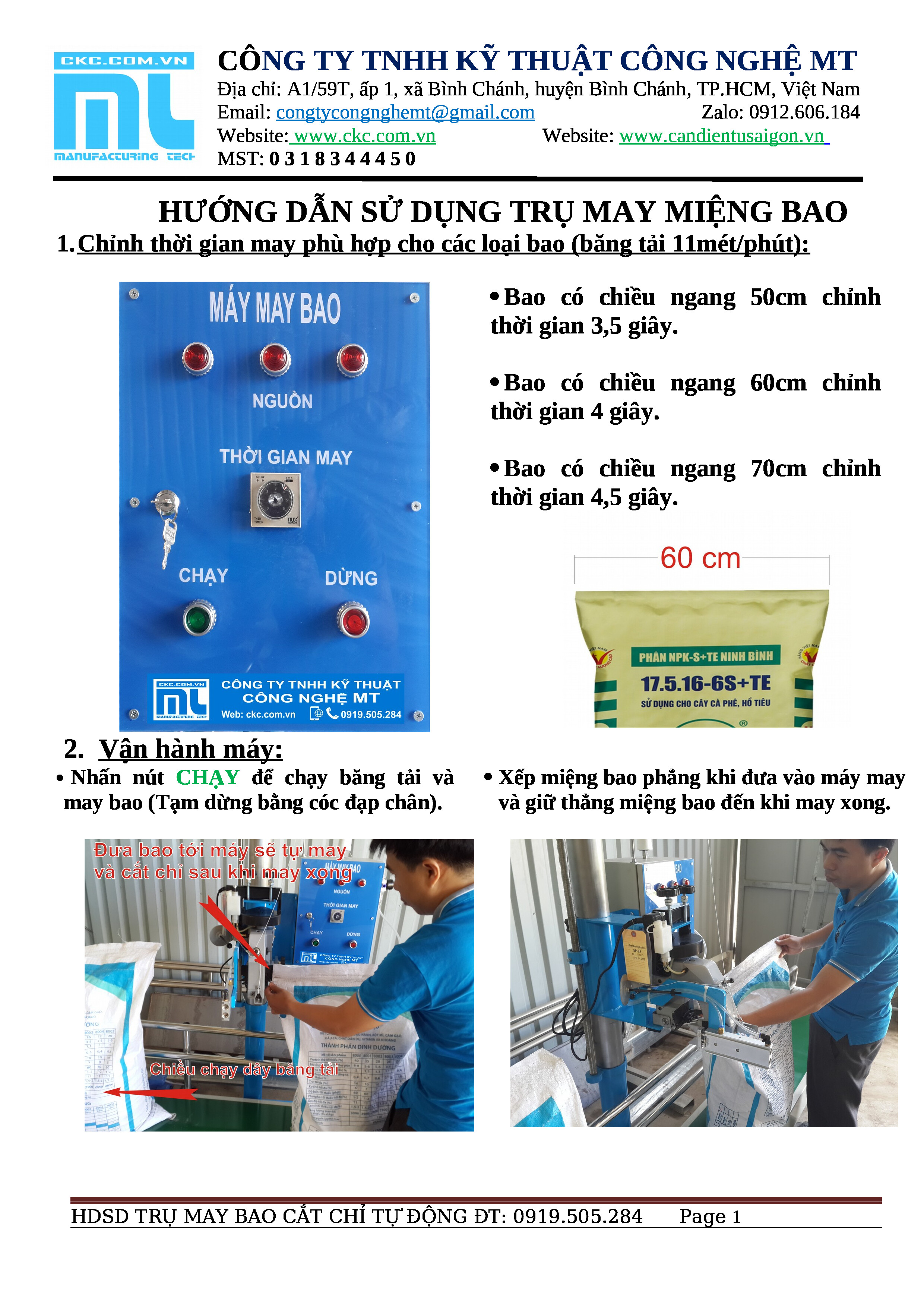 Hướng dẫn sử dụng và bảo dưỡng máy khâu miệng bao cầm tay Newlong, Yaohan trên trụ điều khiển may tự động