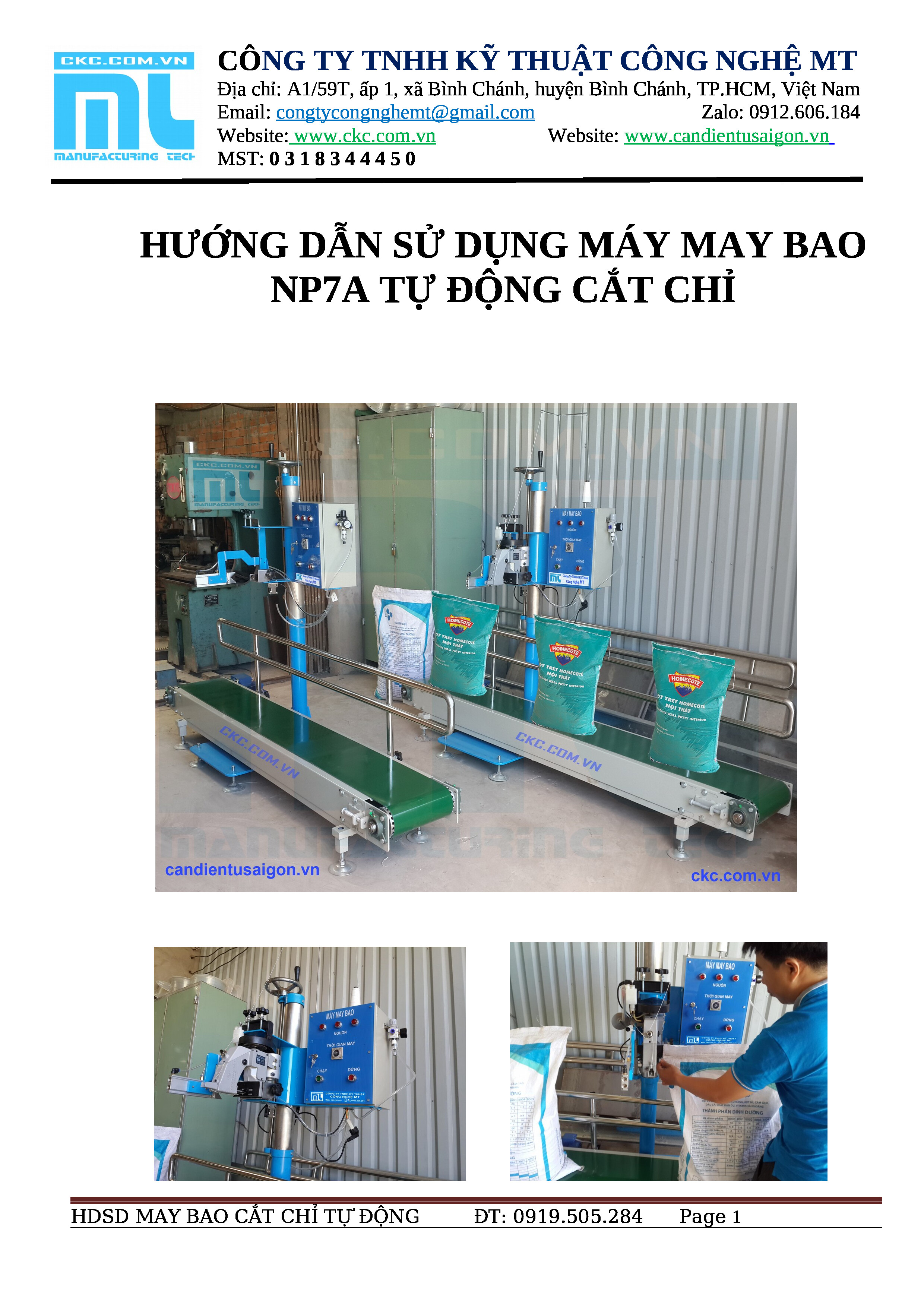 Hướng dẫn lắp máy may cầm tay lên trụ đỡ tủ điện điều khiển may tự động cắt chỉ