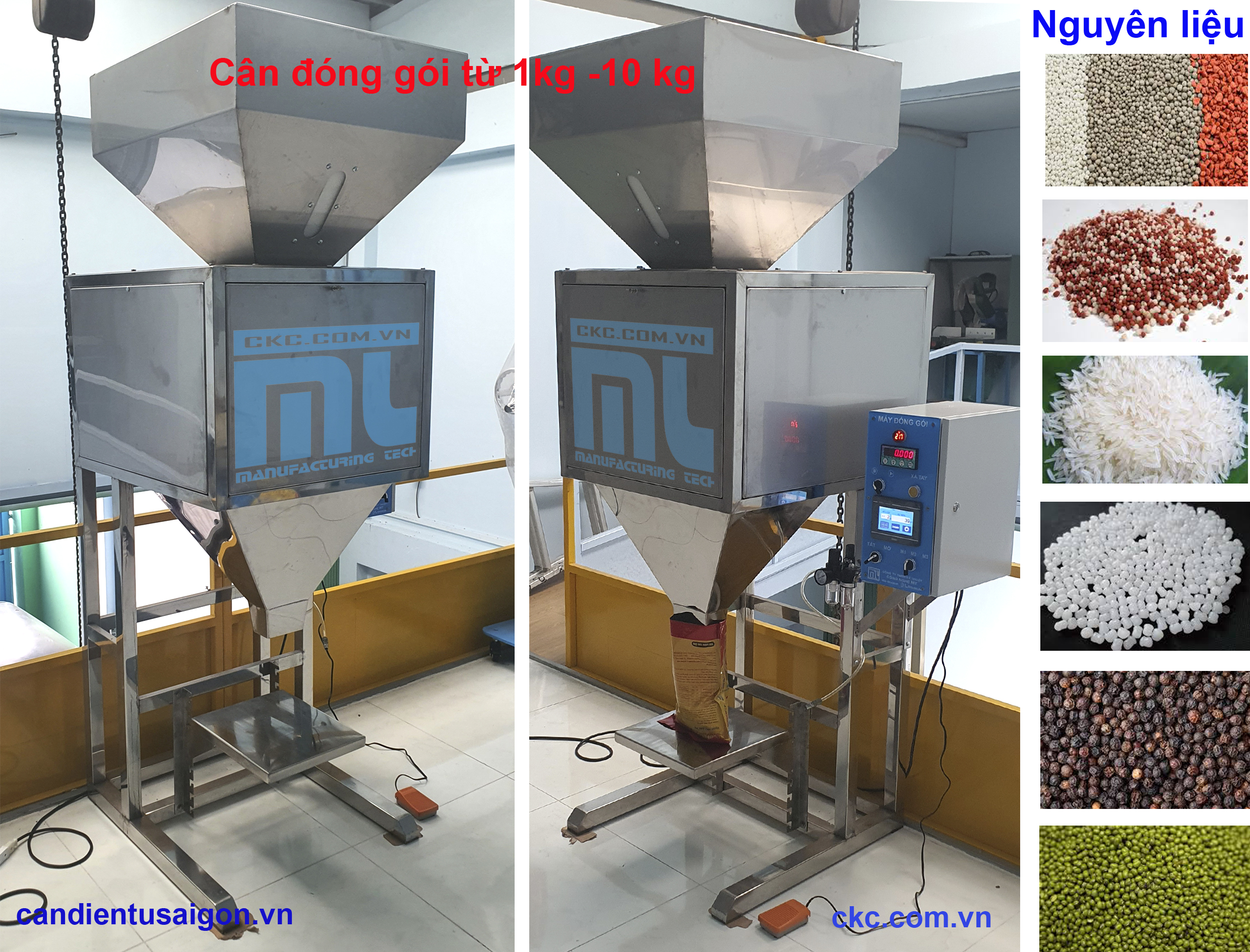 Cân đóng gói máy đóng túi nguyên liệu dạng hạt rời túi nhỏ
