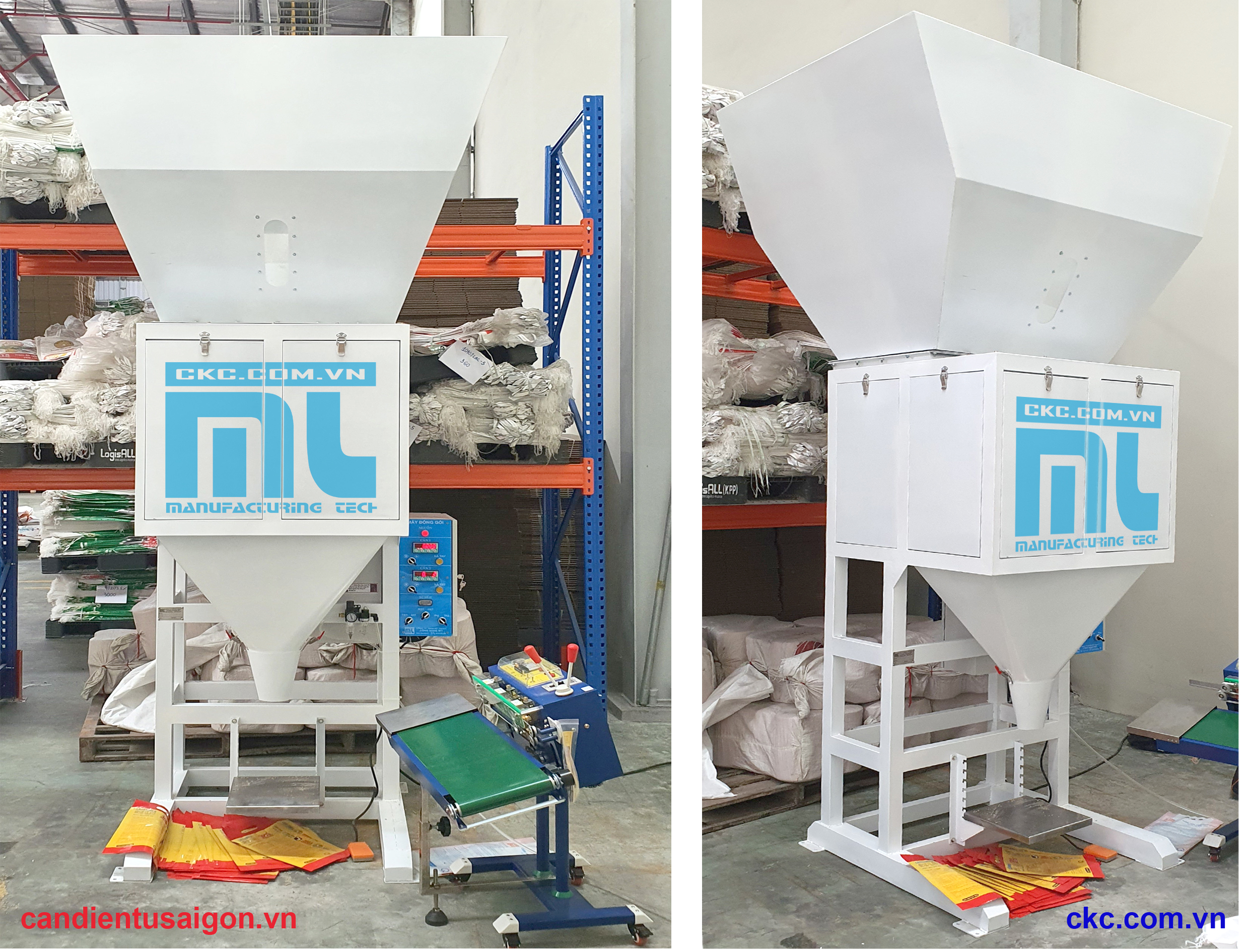 Máy cân đóng gói nguyên liệu dạng viên và bột kết hợp